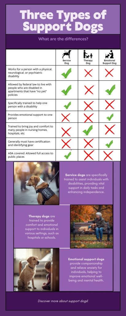 Differences between support dogs