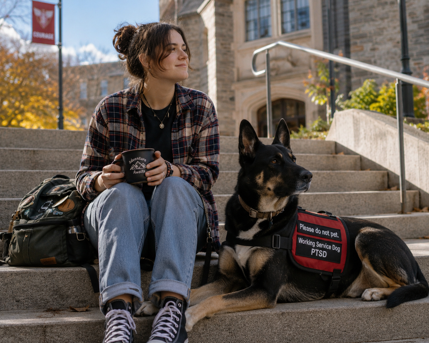 Woman wiht Alert Service Dog